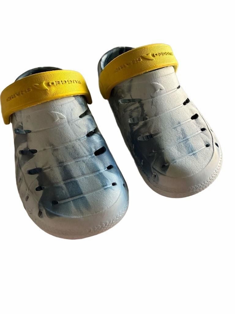 Rugged Shark Clogs Blue White Yellow 2