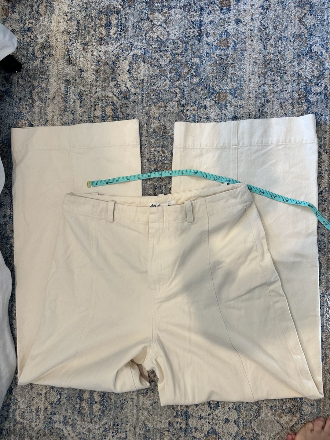 Elodie Wide Leg Pants Size L Cream 4