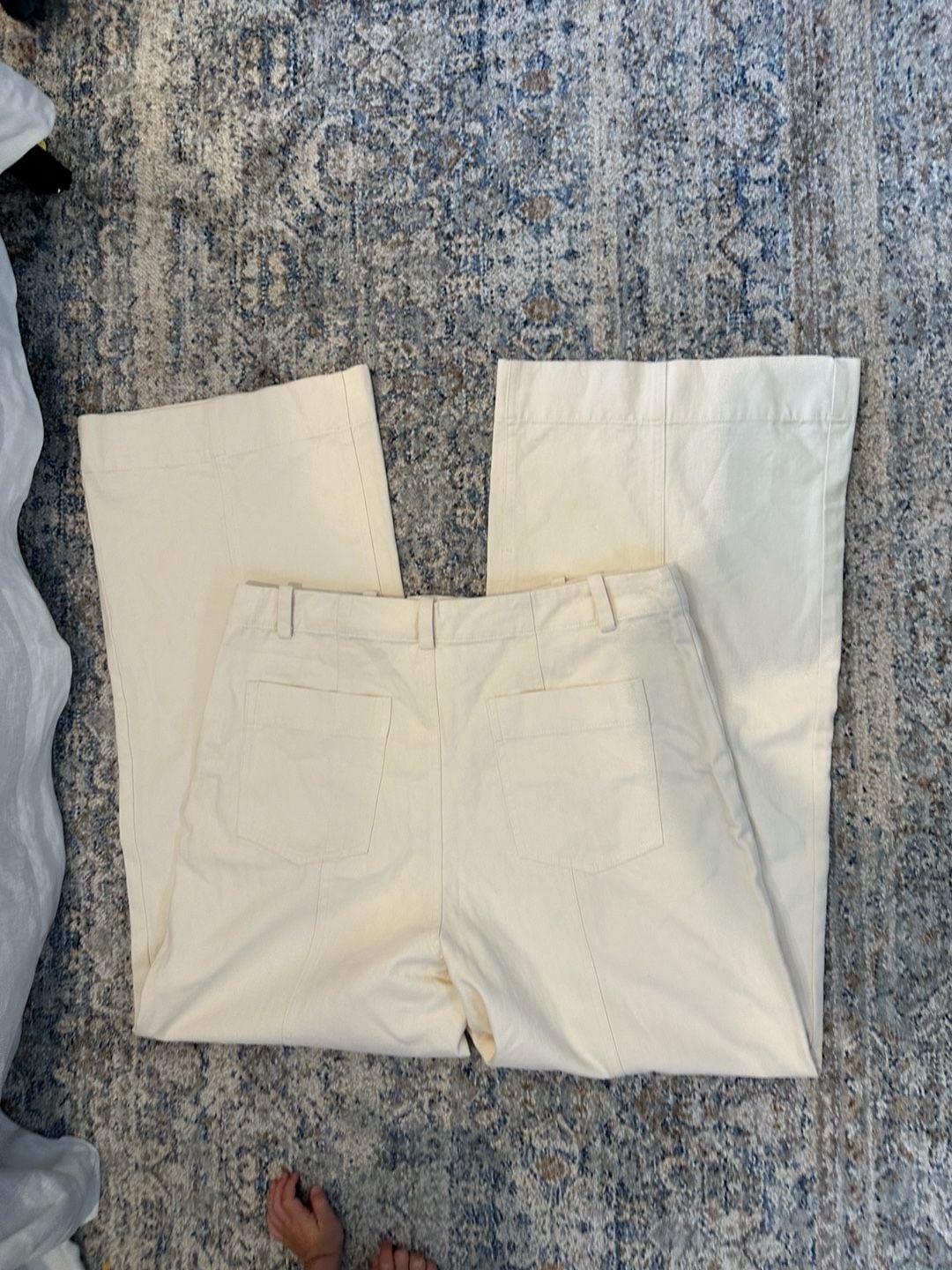 Elodie Wide Leg Pants Size L Cream 6