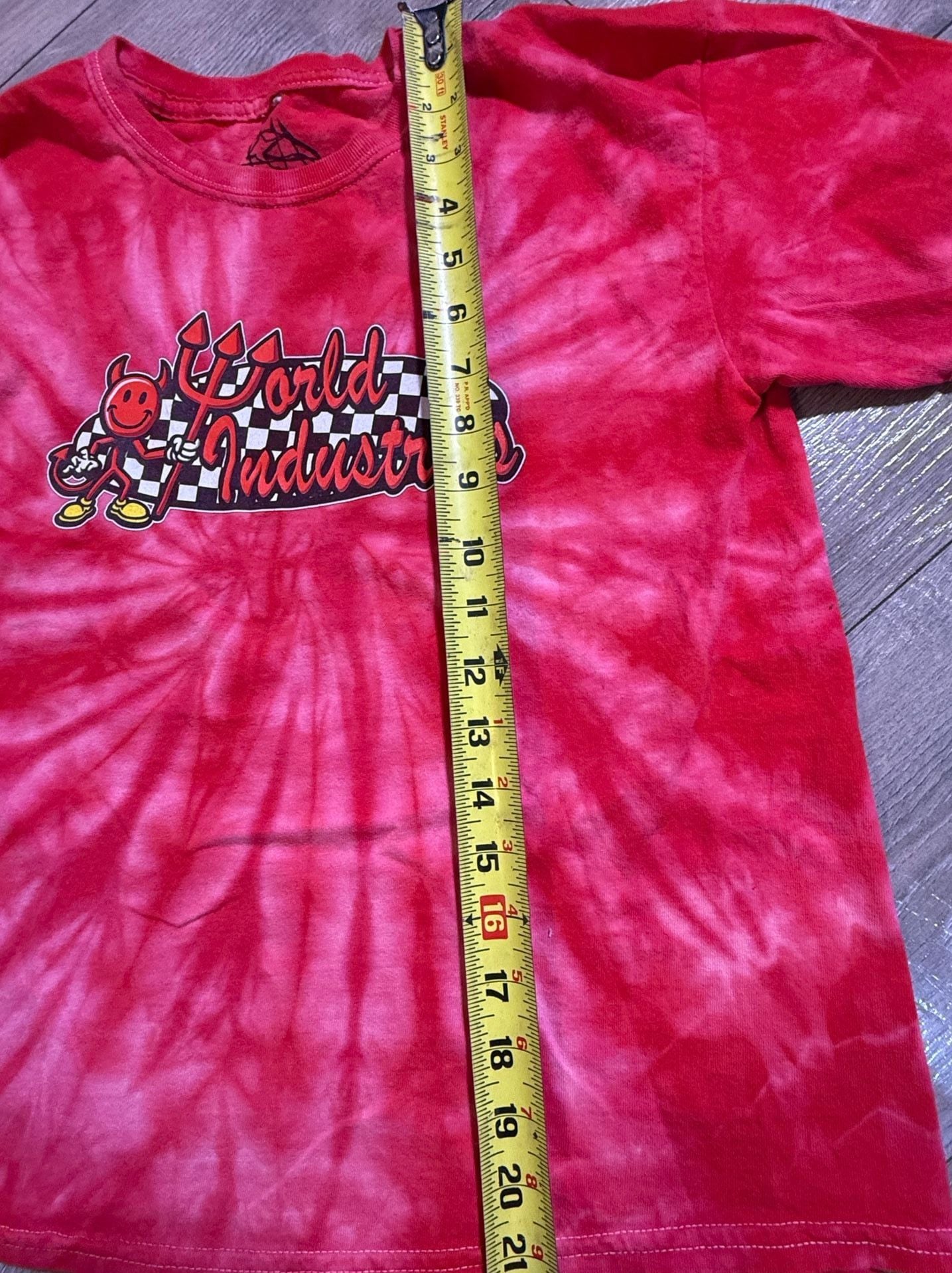 World Industries Tie Dye T Shirt Size L Red Graphic Skater 4