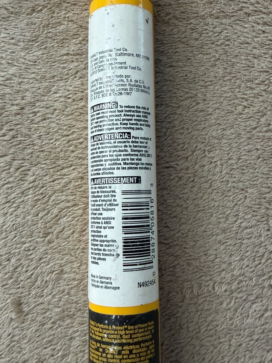 Dewalt SDS Max Rotary Hammer Drill Bit 7/8" x 21-1/2" DW5816 2