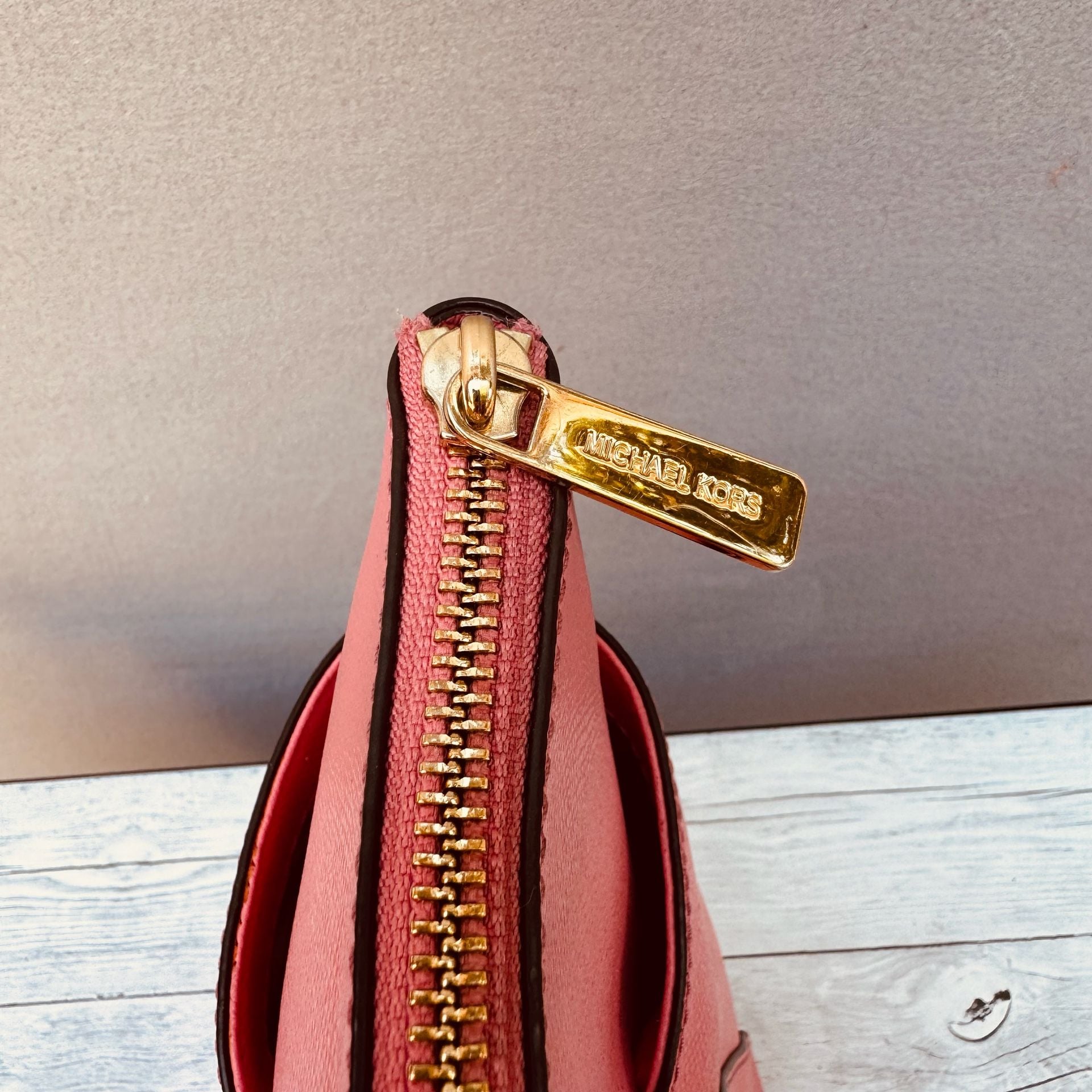 Michael Kors Saffiano Leather Coral Pink Tote Bag 8