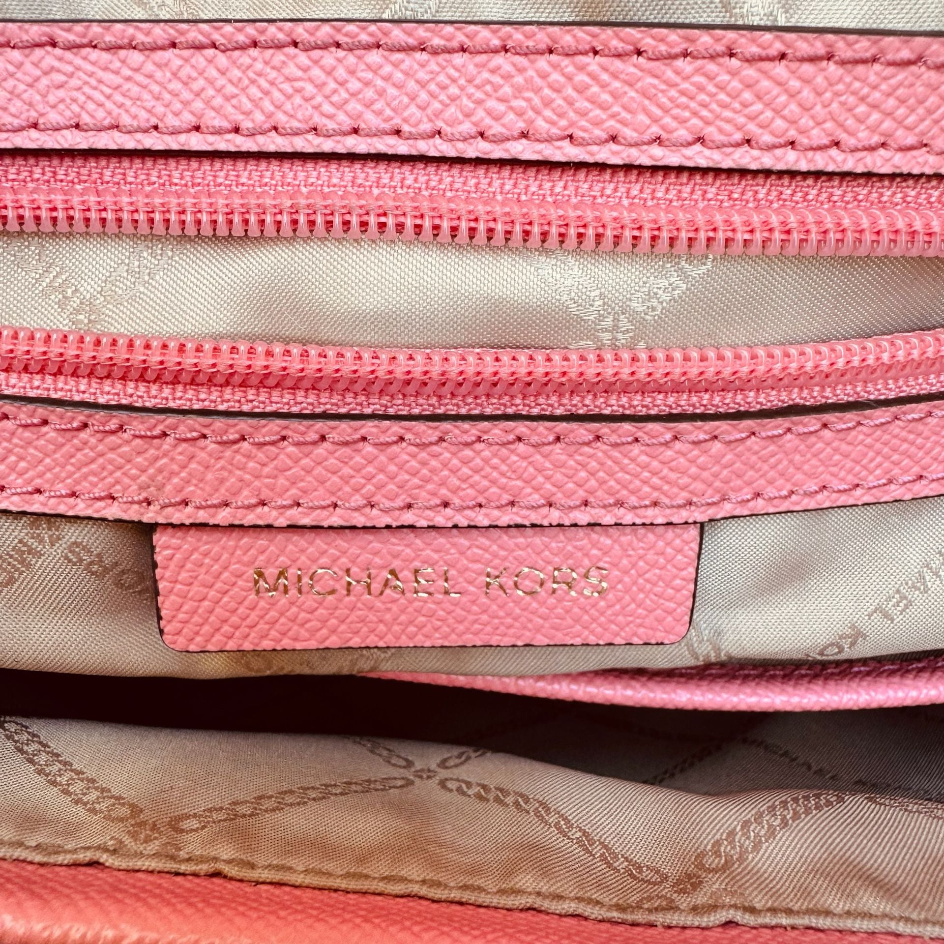 Michael Kors Saffiano Leather Coral Pink Tote Bag 10