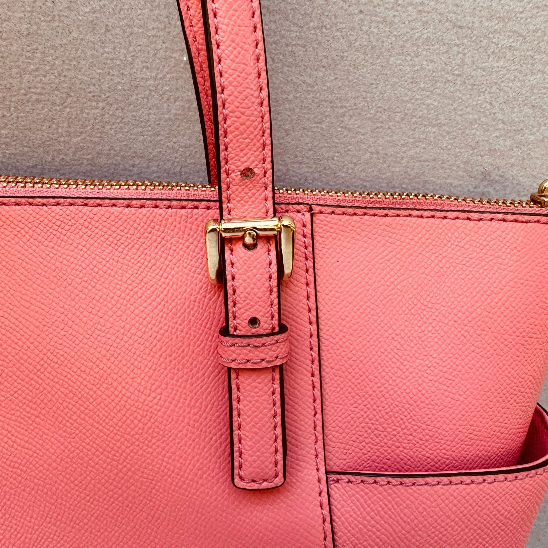 Michael Kors Saffiano Leather Coral Pink Tote Bag 11