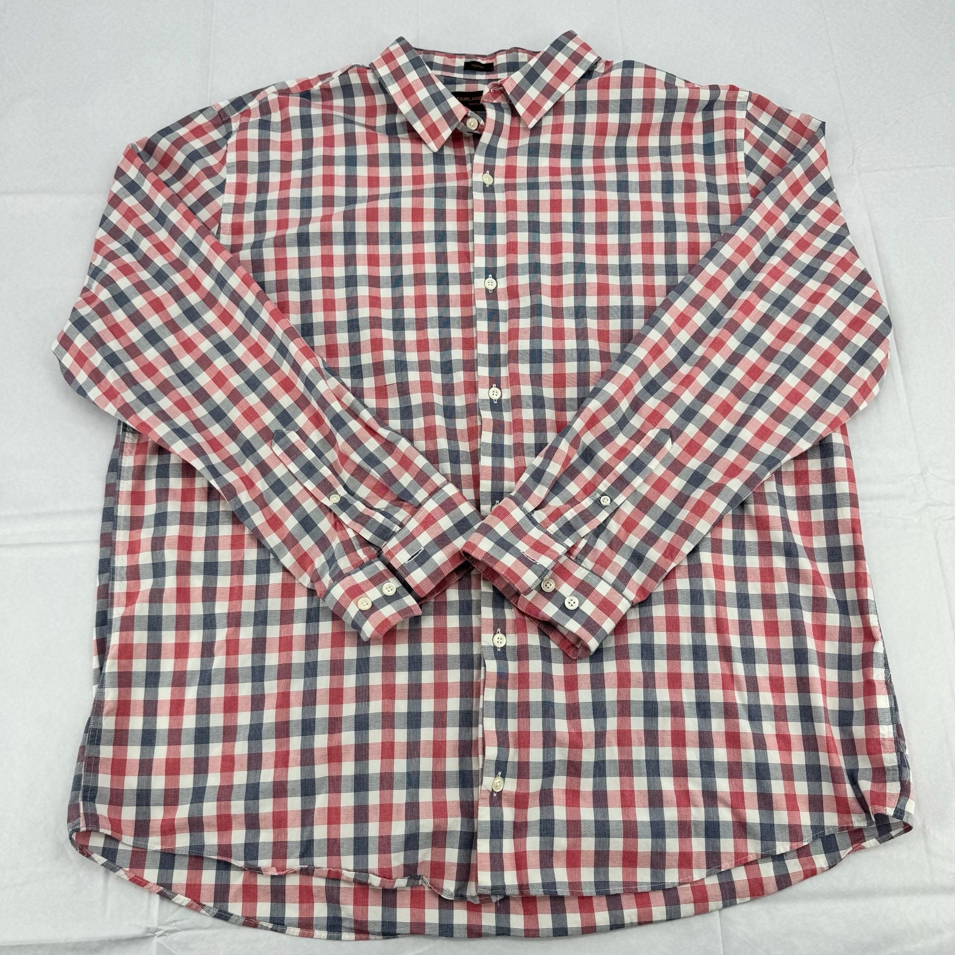 Fairlane & Sons Plaid Long Sleeve Button Down Shirt Size 2XL 2