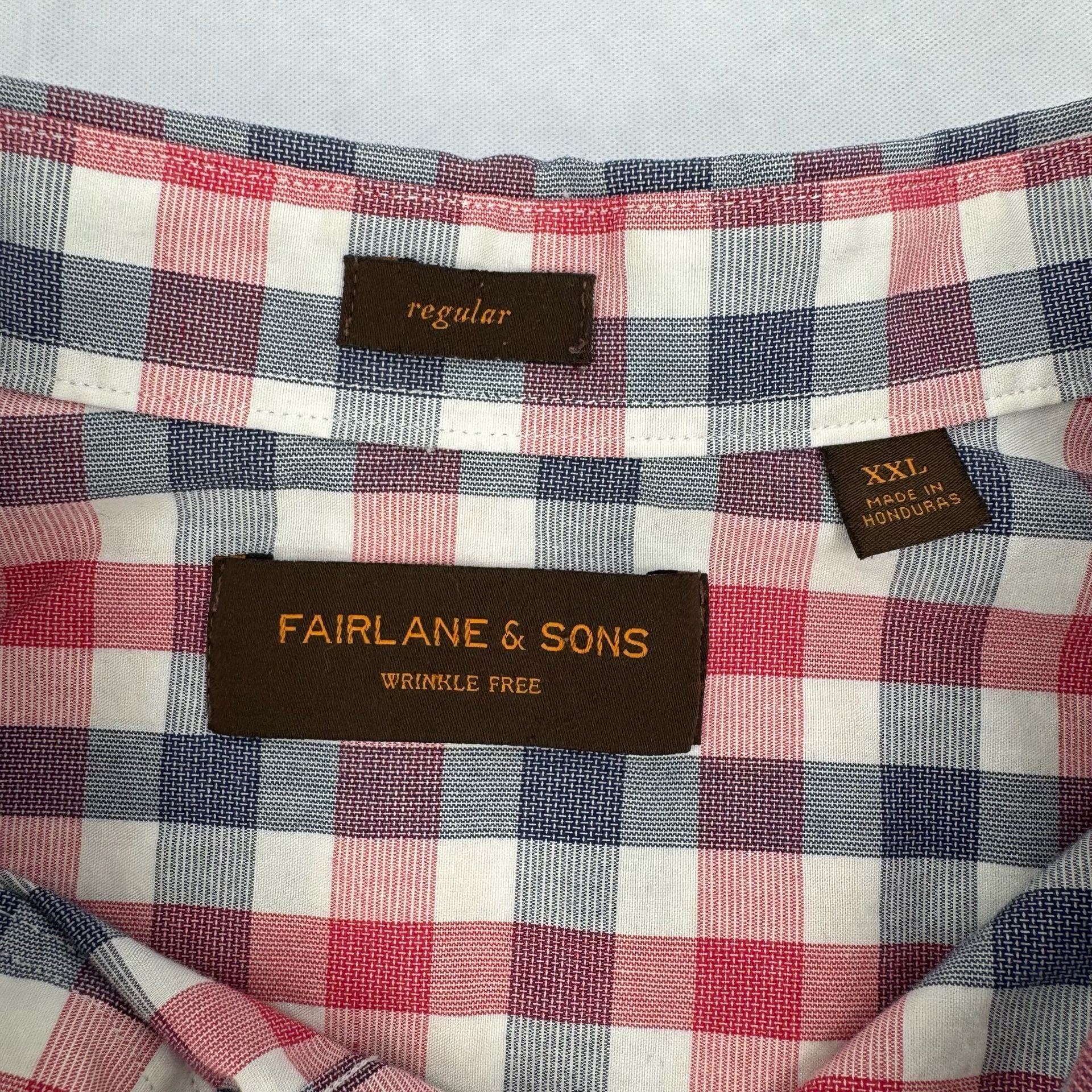 Fairlane & Sons Plaid Long Sleeve Button Down Shirt Size 2XL 3