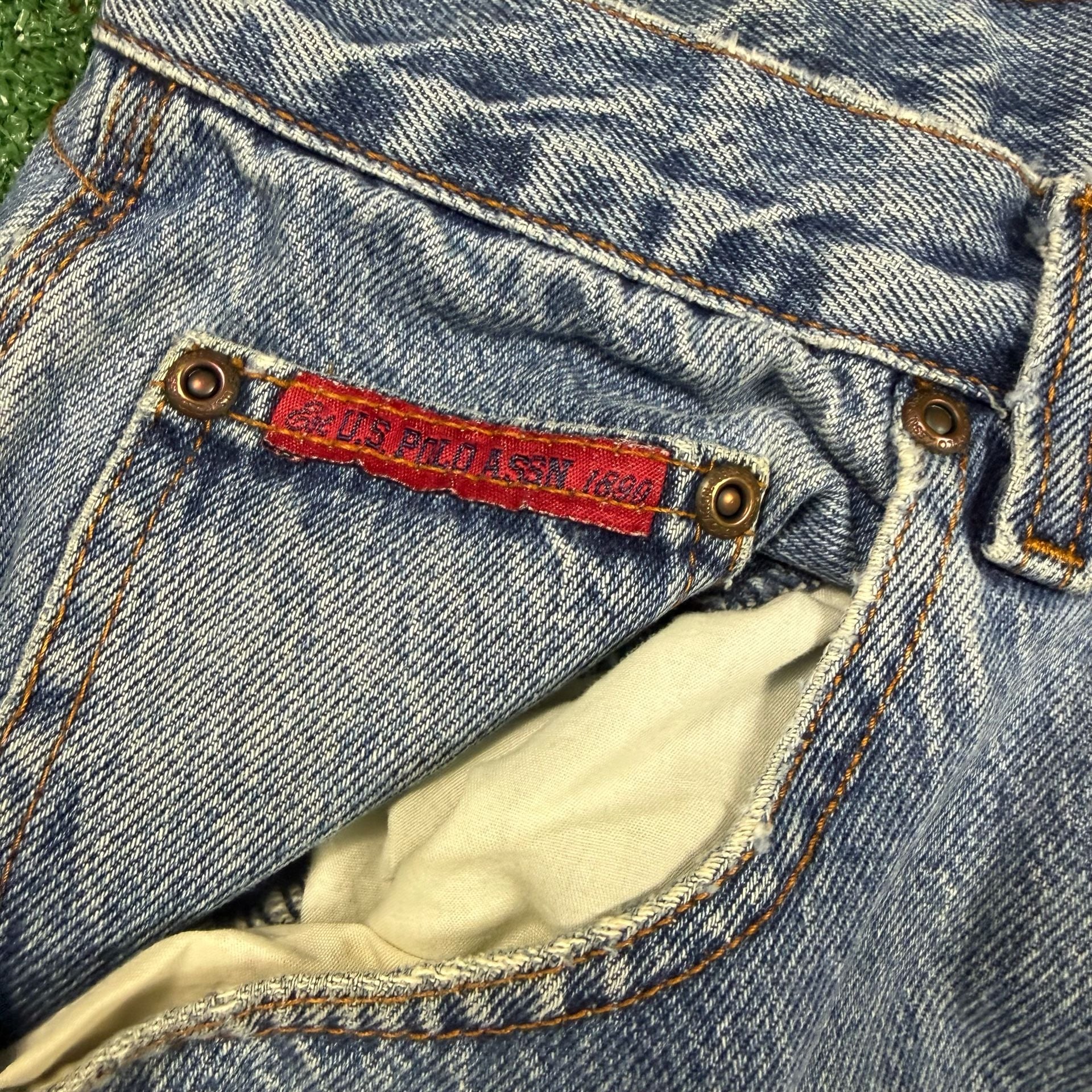 U.S. Polo Assn. Denim Shorts Size 38 Distressed Blue 4