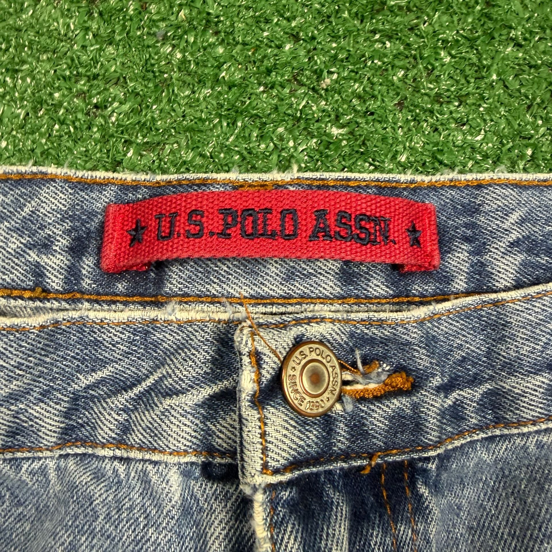 U.S. Polo Assn. Denim Shorts Size 38 Distressed Blue 5