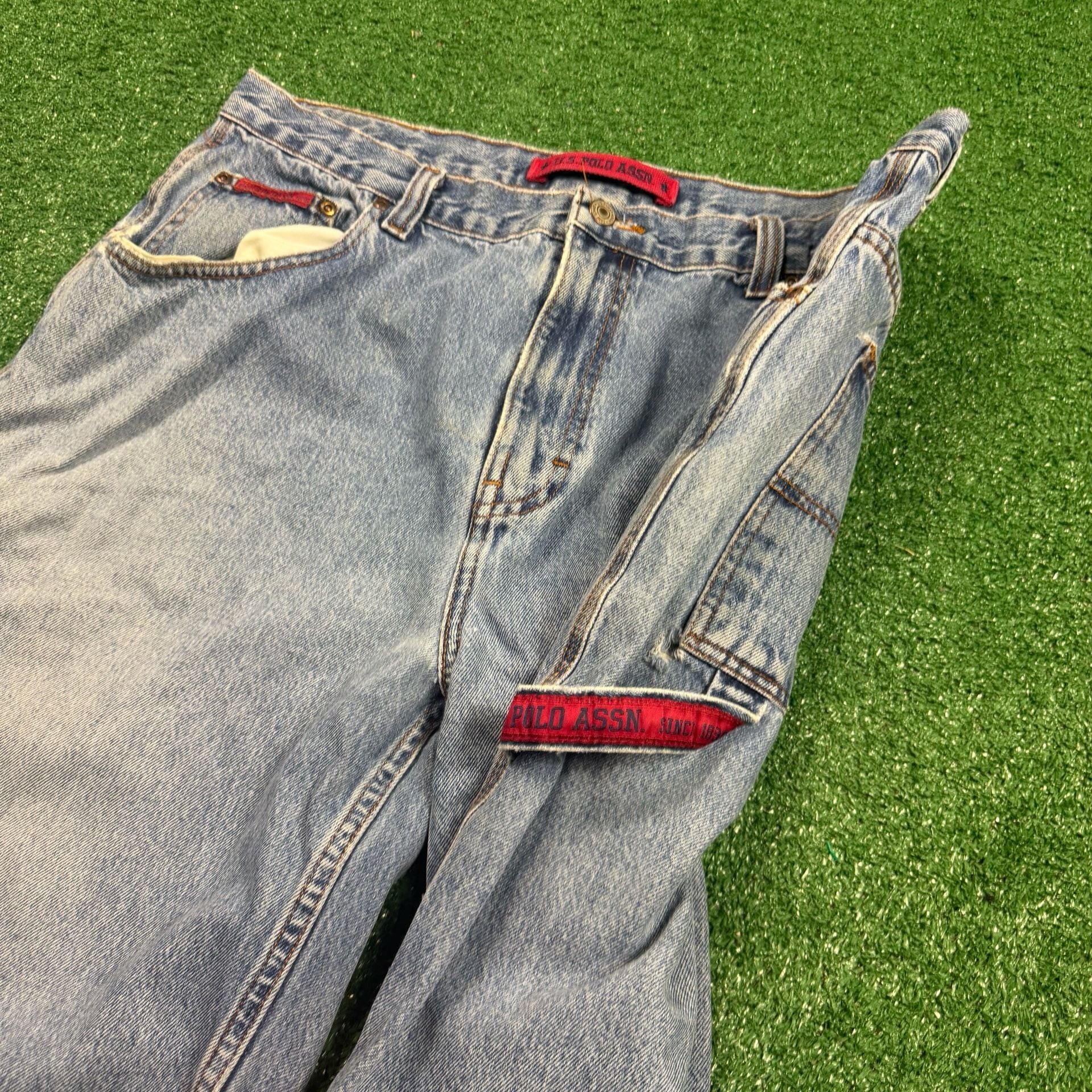 U.S. Polo Assn. Denim Shorts Size 38 Distressed Blue 6