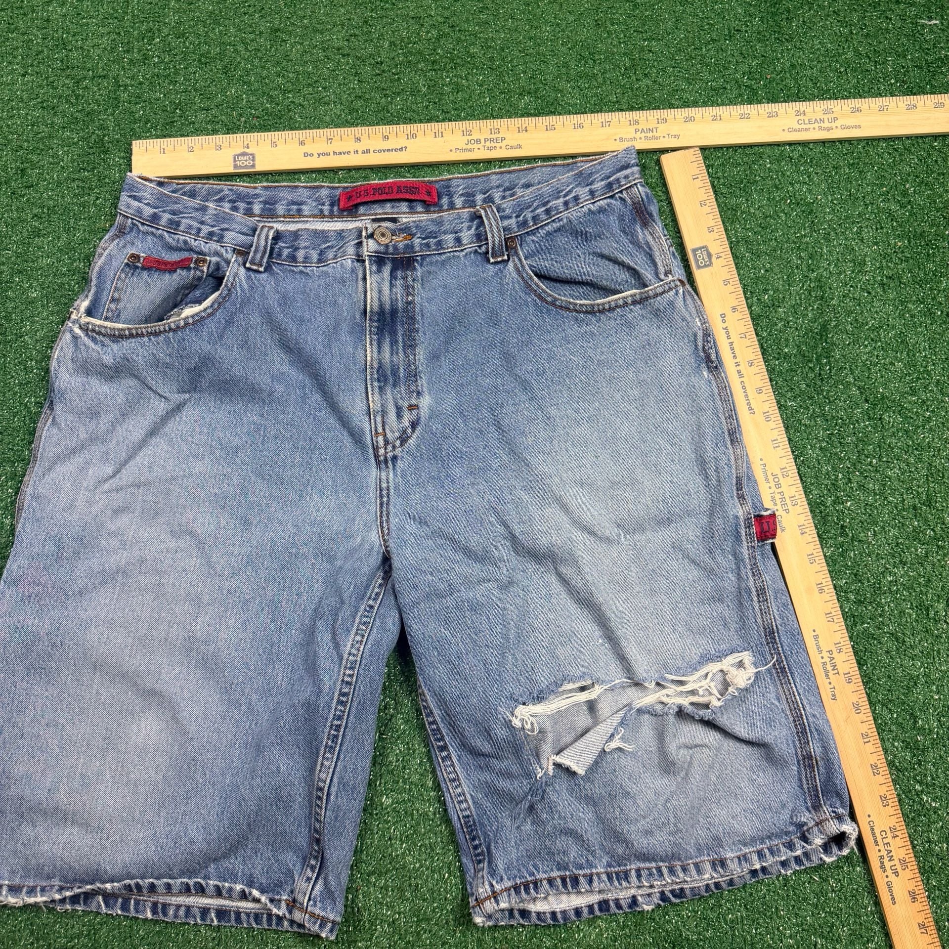 U.S. Polo Assn. Denim Shorts Size 38 Distressed Blue 9