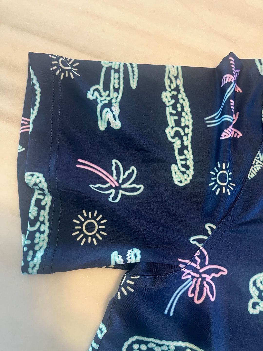 Chubbies The Neon Glades Performance Polo Size XXL Blue Alligator Print 7