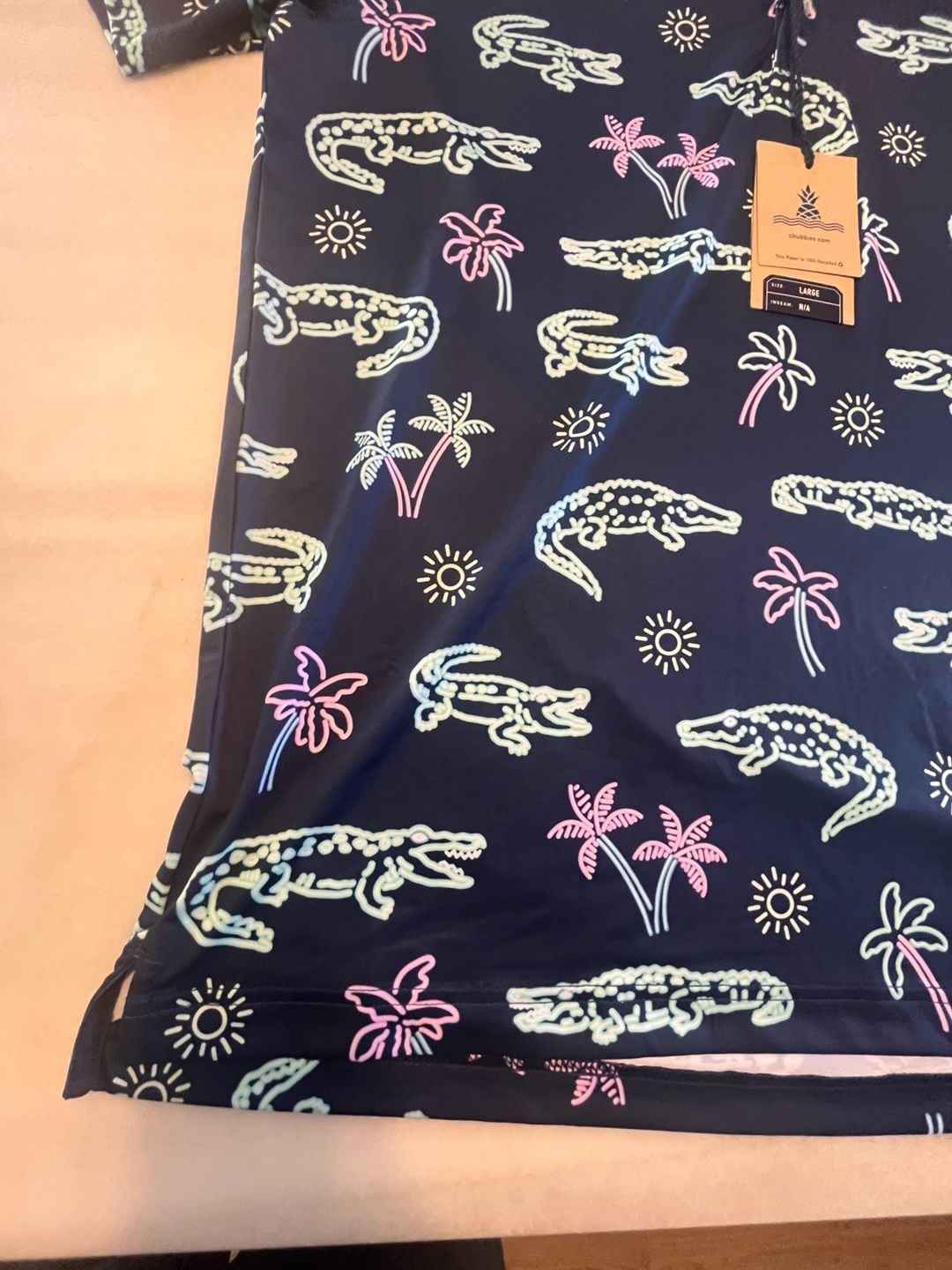 Chubbies The Neon Glades Performance Polo Size XXL Blue Alligator Print 9