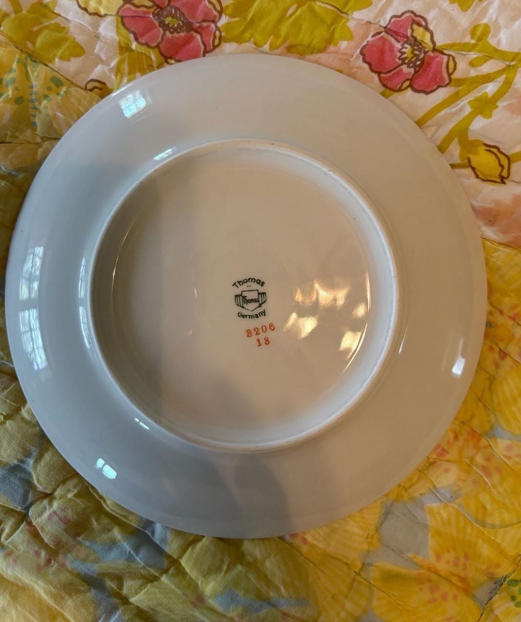 EUC Thomas Germany Porcelain Fruit Dessert Plates Set of 6 Vintage Gold Trim 12