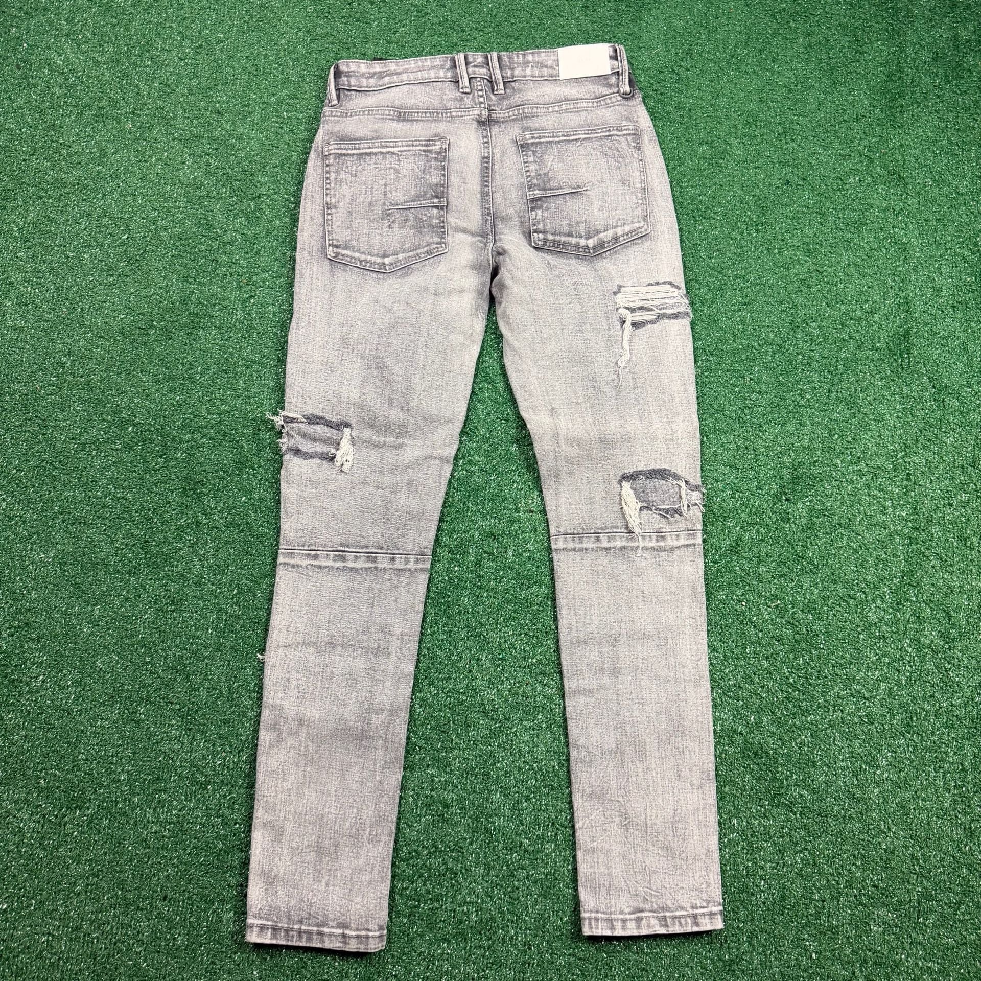 KDNK Distressed Slim Jeans Size 30 Gray Acid Wash Denim 3