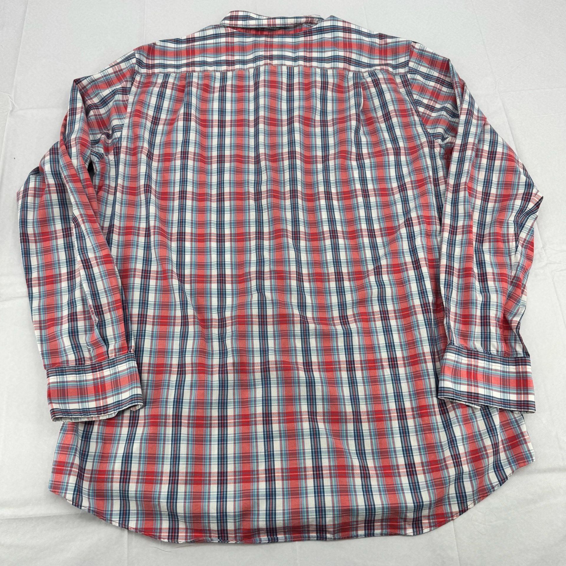Nautica Plaid Long Sleeve Button Down Shirt Size 1XLT Red Blue White 6