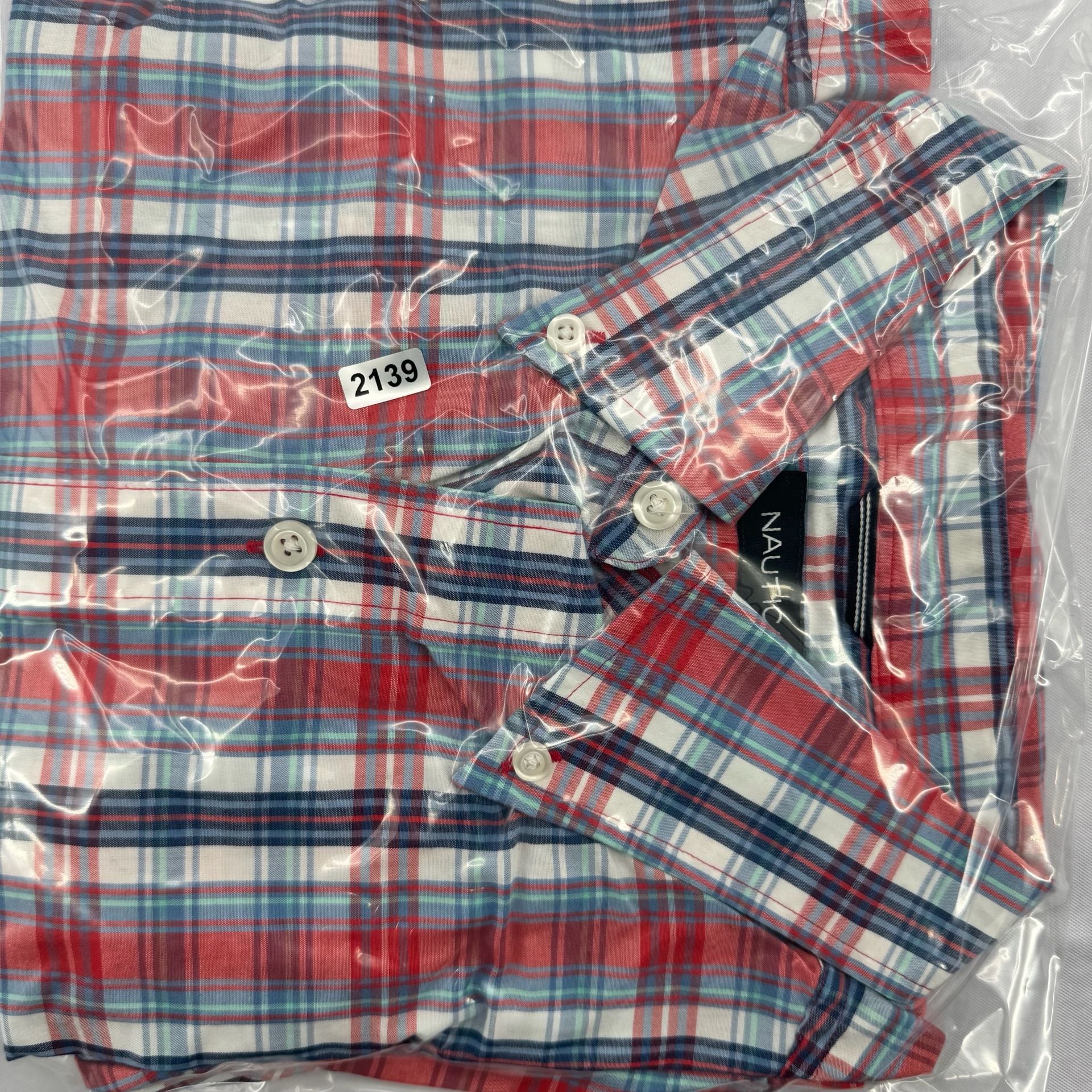 Nautica Plaid Long Sleeve Button Down Shirt Size 1XLT Red Blue White 7