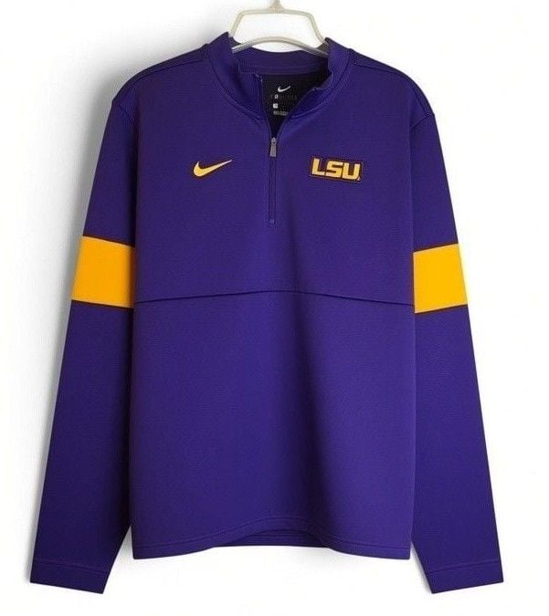 Nike LSU Tigers Dri-Fit 1/4 Zip Pullover Size M 3