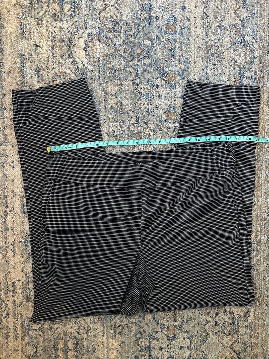 Hilary Radley Pull-On Pants Size XL Black White Houndstooth Slim Ankle 2