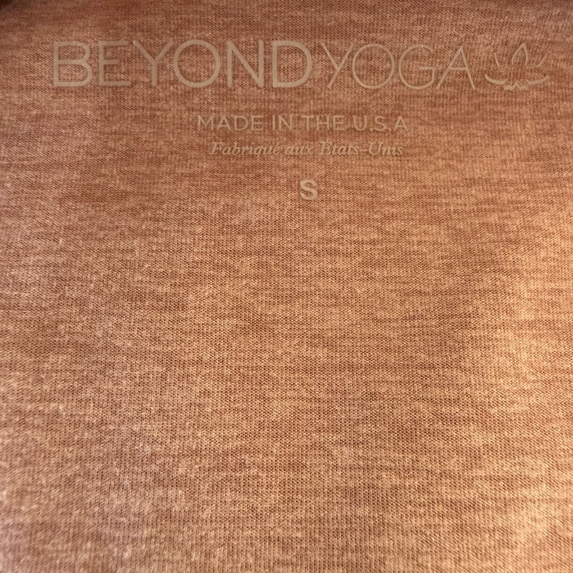 Beyond Yoga Spacedye Move It Cropped Tee Shirt Sports Bra Heather Oatmeal Small 4