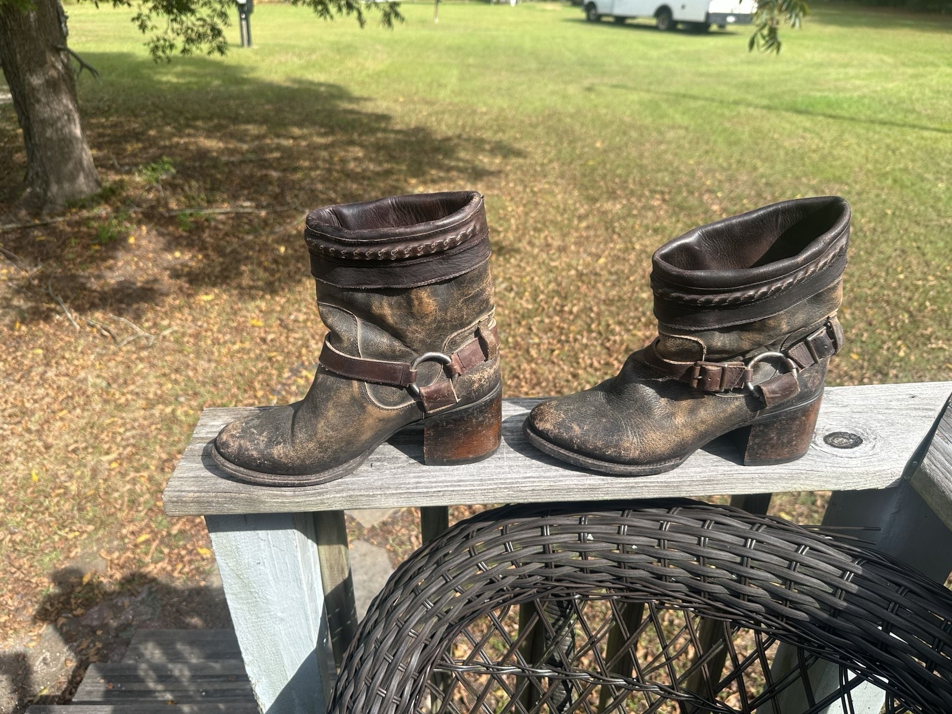 Freebird By Steven Tahoe Brown Leather Harness Boots 7
