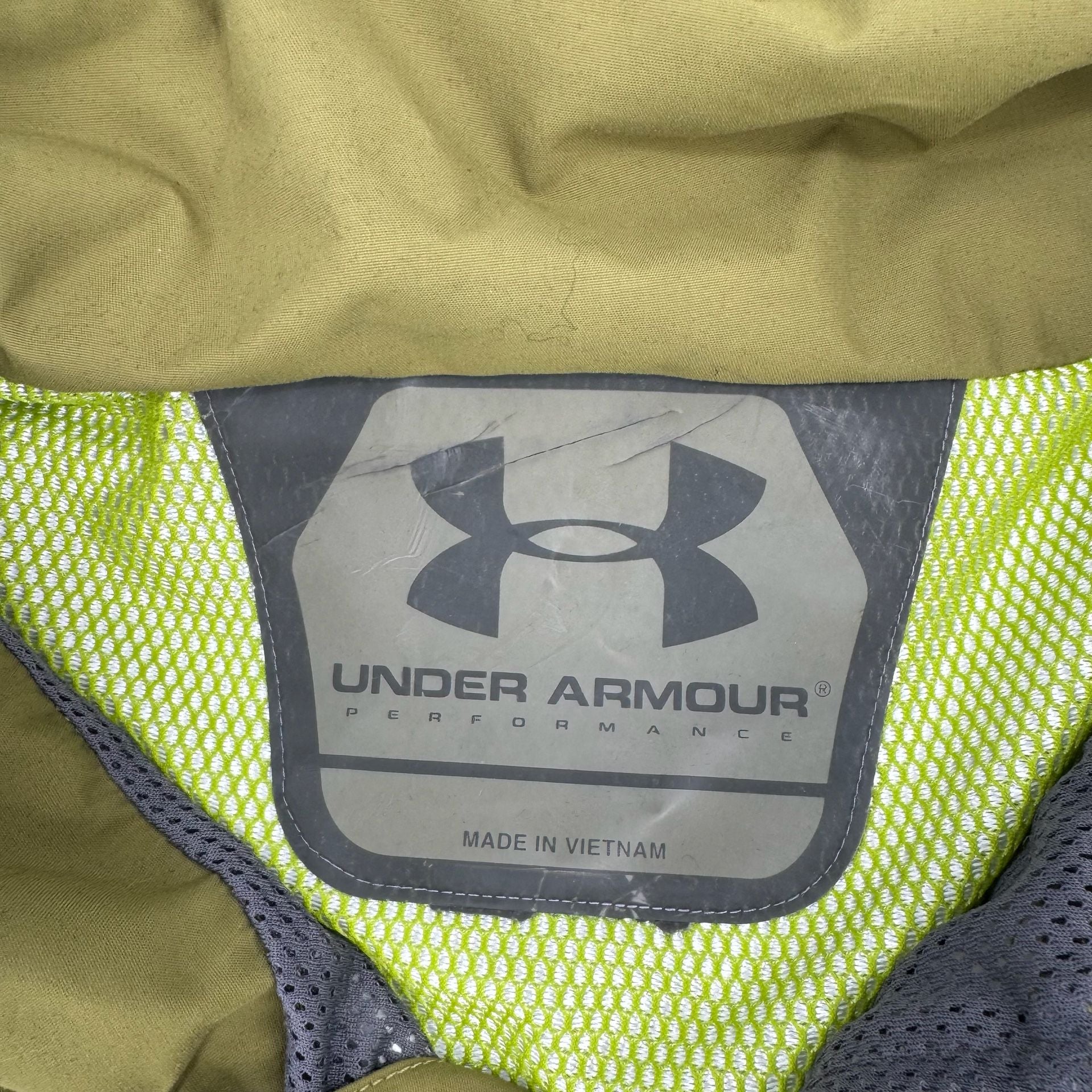 Under Armour Performance Hooded Jacket Olive Green Nylon Gorpcore size XXL 3