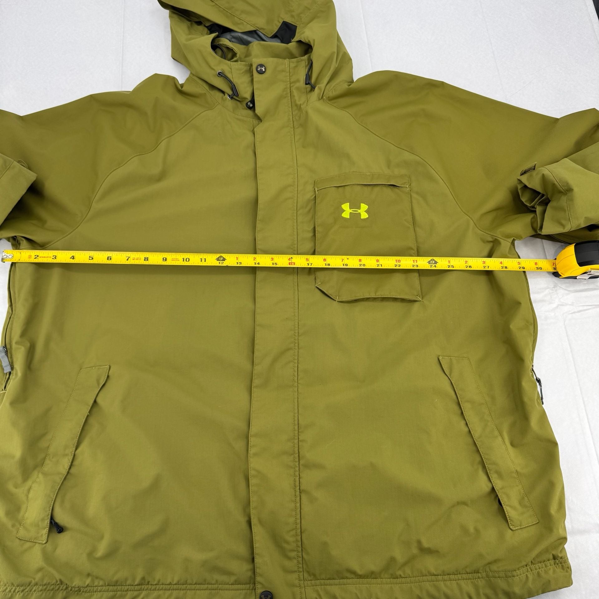 Under Armour Performance Hooded Jacket Olive Green Nylon Gorpcore size XXL 9