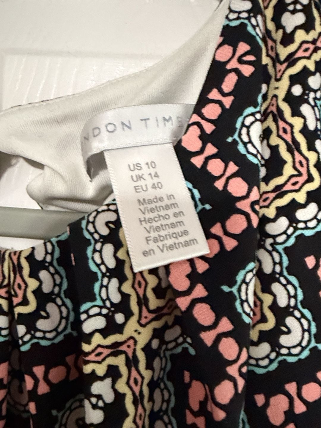 London Times Maxi Dress Size 10 Halter Geometric Print 3