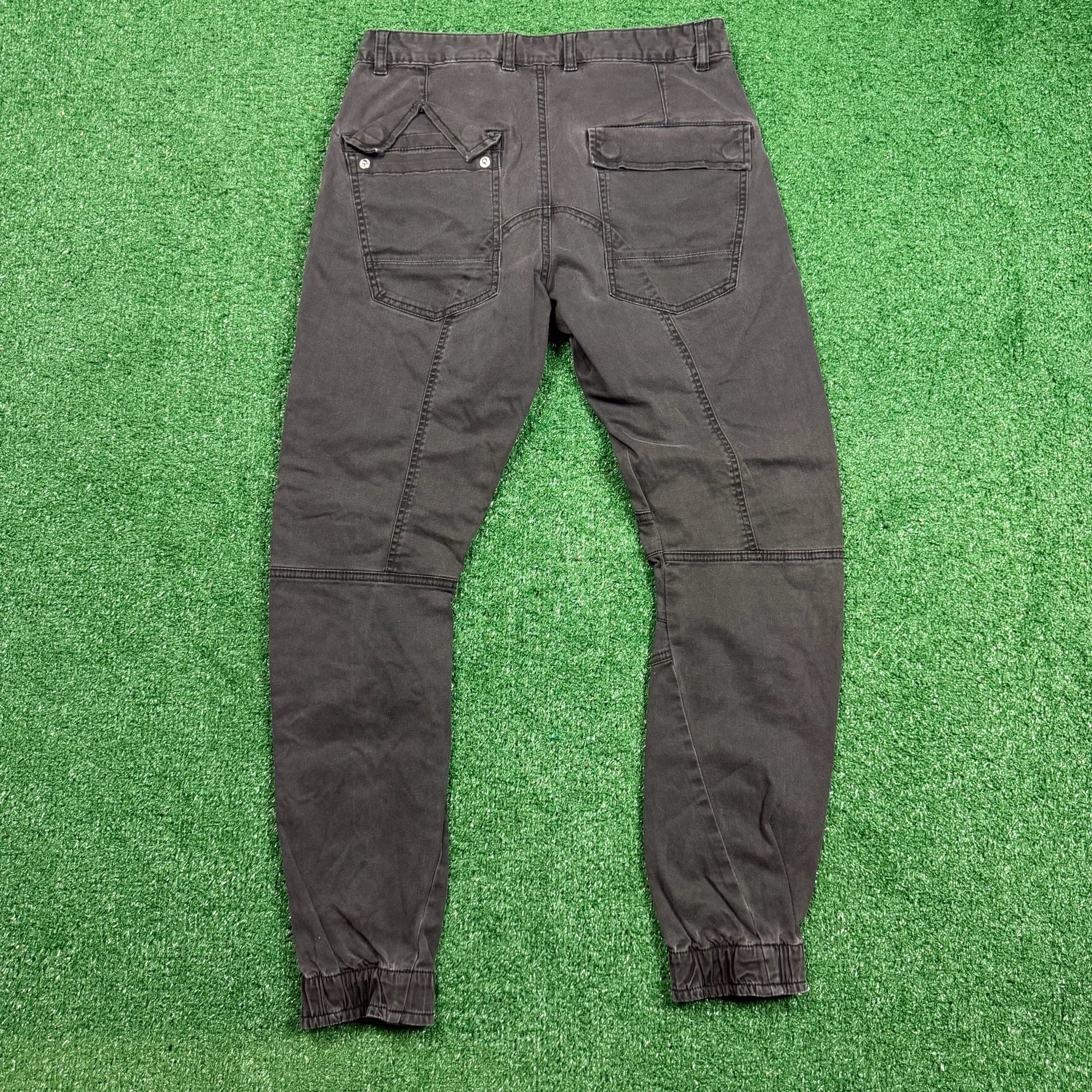 H&M Divided Cargo Jogger Pants Size 28 Charcoal Black 3