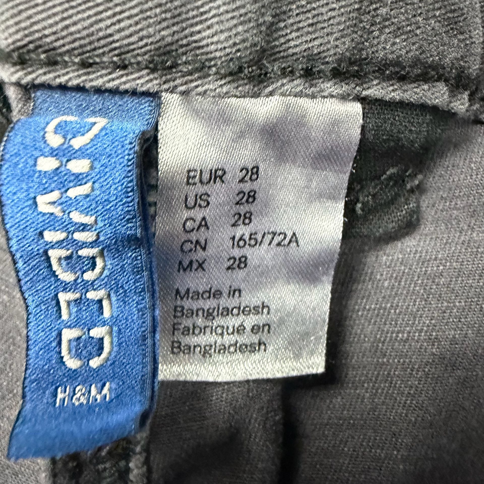 H&M Divided Cargo Jogger Pants Size 28 Charcoal Black 4