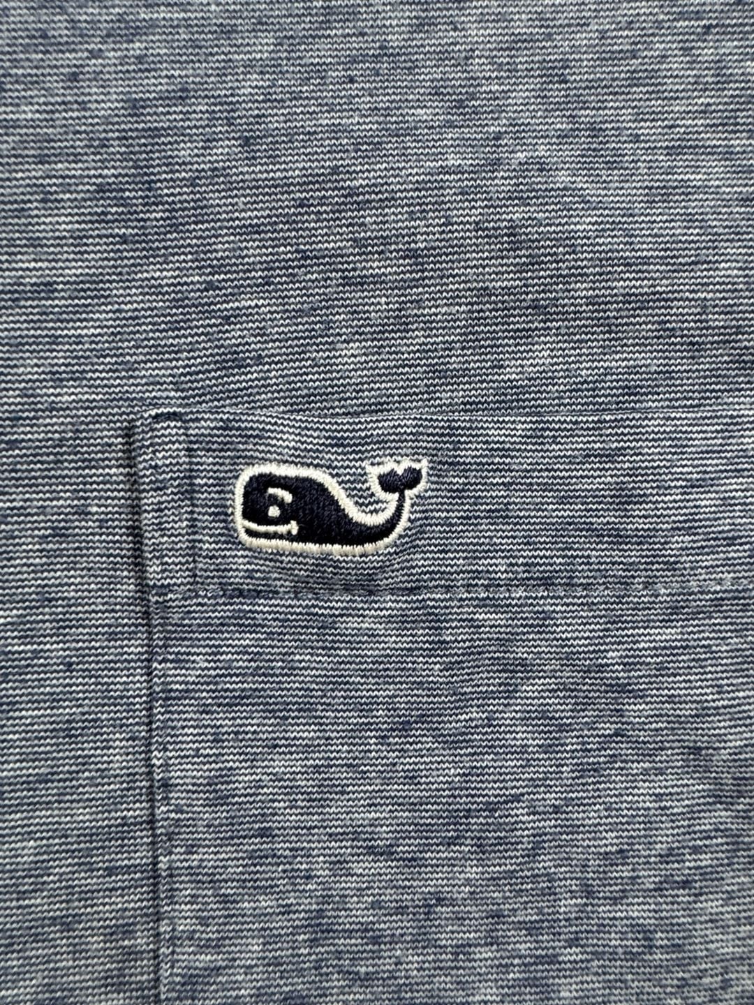 Vineyard Vines Edgartown Polo Size L Blue Heather Pocket 4