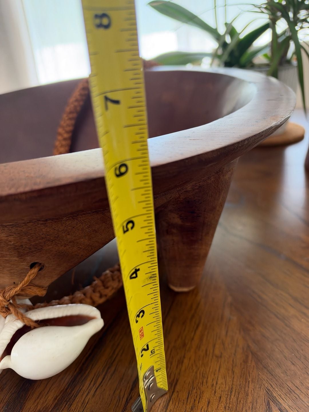 Vintage-Style Fijian Tanoa Kava Bowl – Hand-Carved Wood, Cowrie Shells – 16” 6