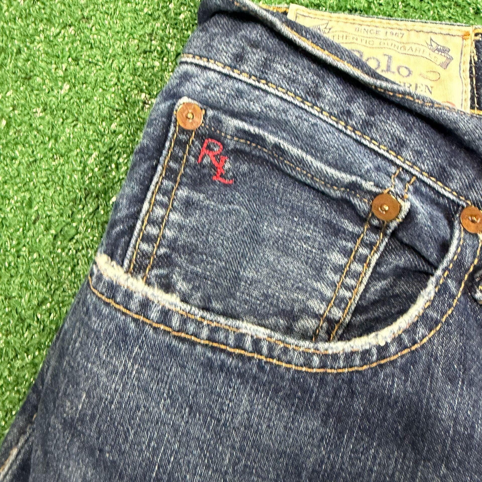 Polo Ralph Lauren Authentic Dungarees Jeans 33x32 Straight Blue 4