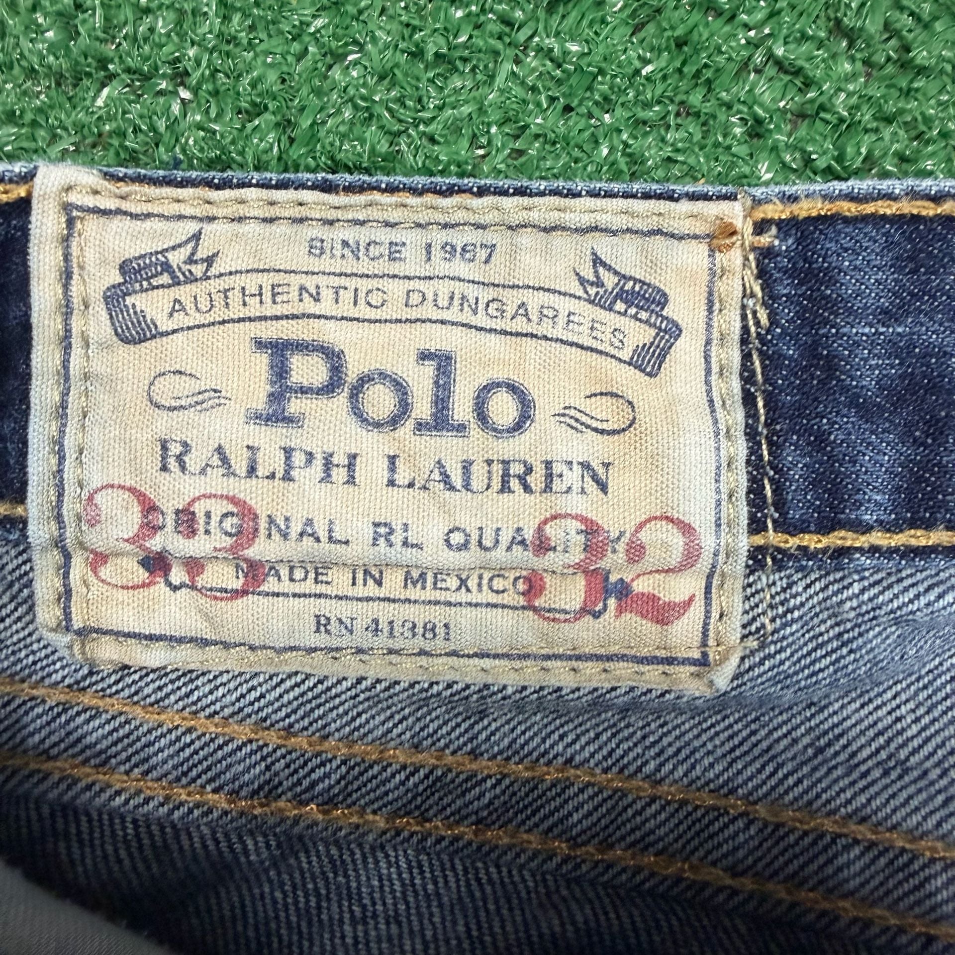 Polo Ralph Lauren Authentic Dungarees Jeans 33x32 Straight Blue 5