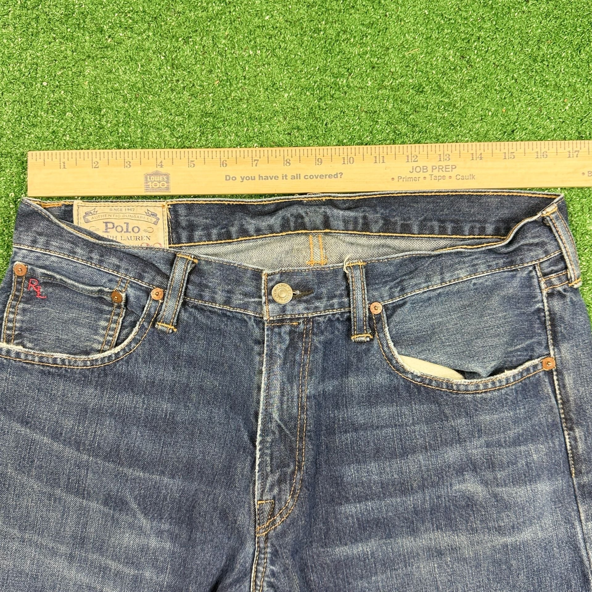 Polo Ralph Lauren Authentic Dungarees Jeans 33x32 Straight Blue 7