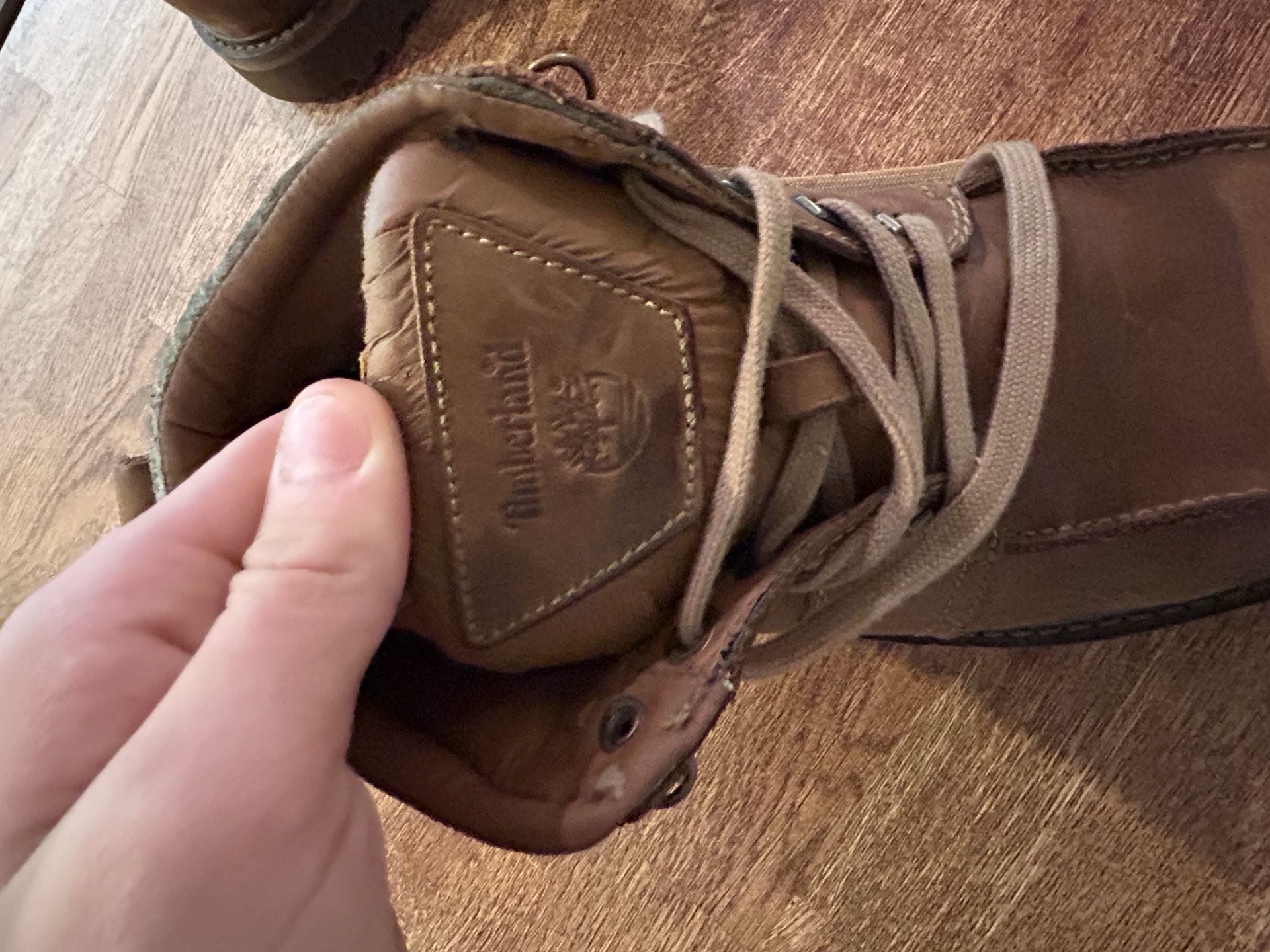 Timberland Boots Size 12M Brown Leather Moc Toe 3