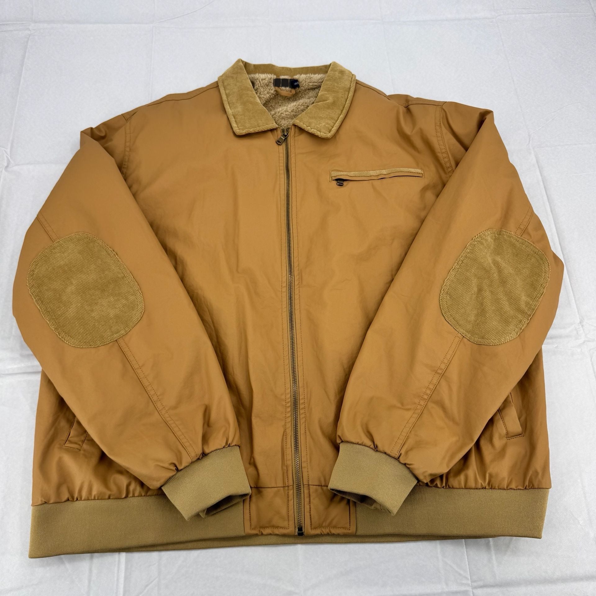Brown Bomber Workwear Jacket US/2XL Faux Shearling Corduroy Collar 2