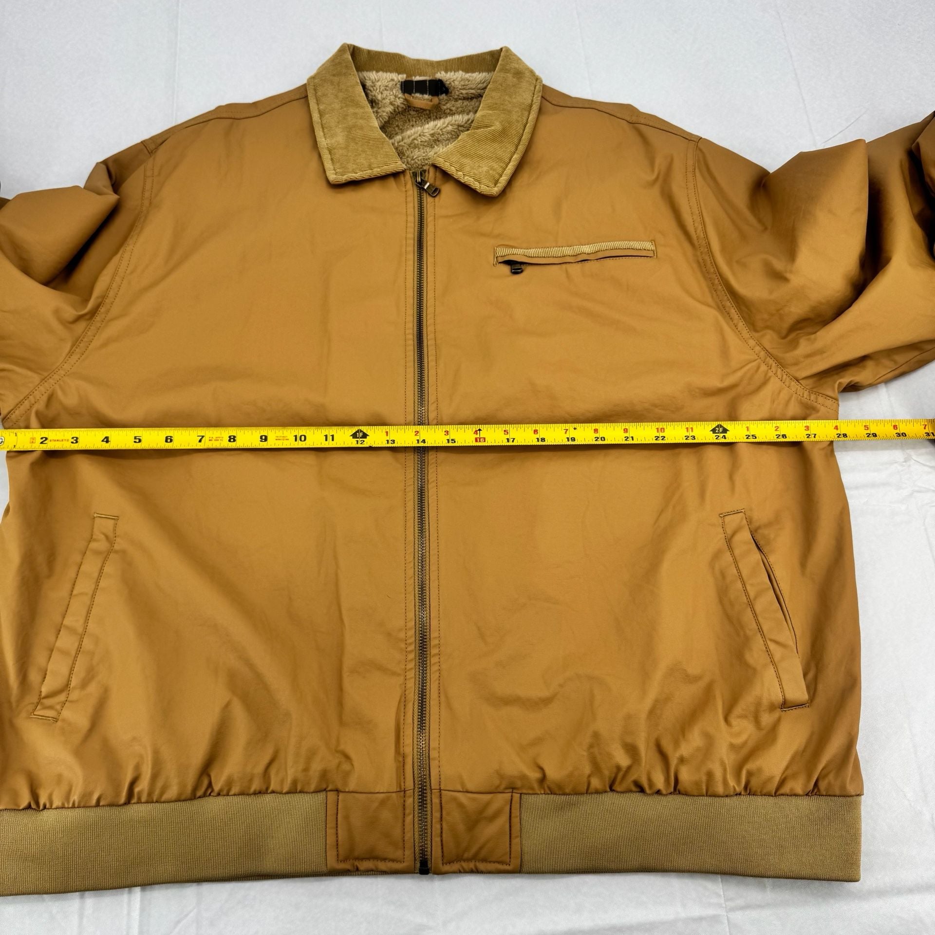 Brown Bomber Workwear Jacket US/2XL Faux Shearling Corduroy Collar 6
