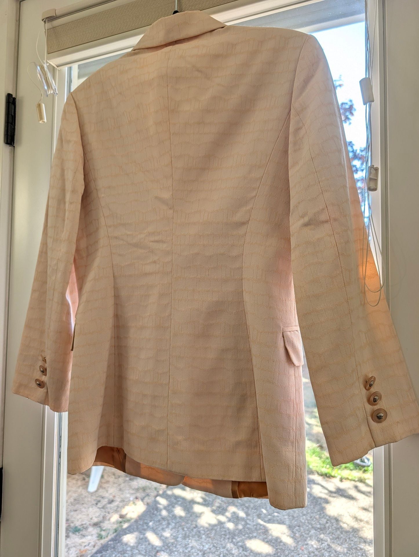 Vintage 90s Versace Jeans Couture Blazer Size 30 / 44 Peach Medusa Buttons 3