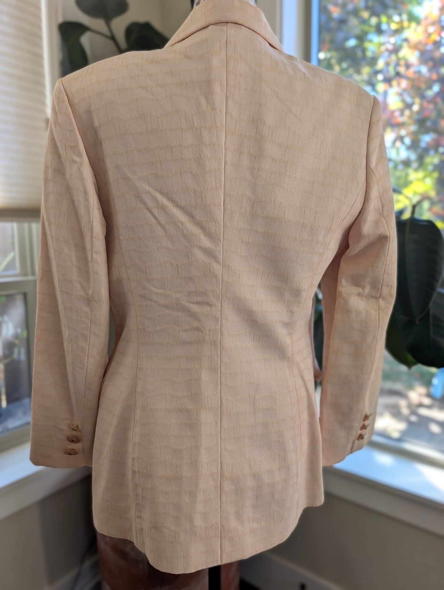 Vintage 90s Versace Jeans Couture Blazer Size 30 / 44 Peach Medusa Buttons 8