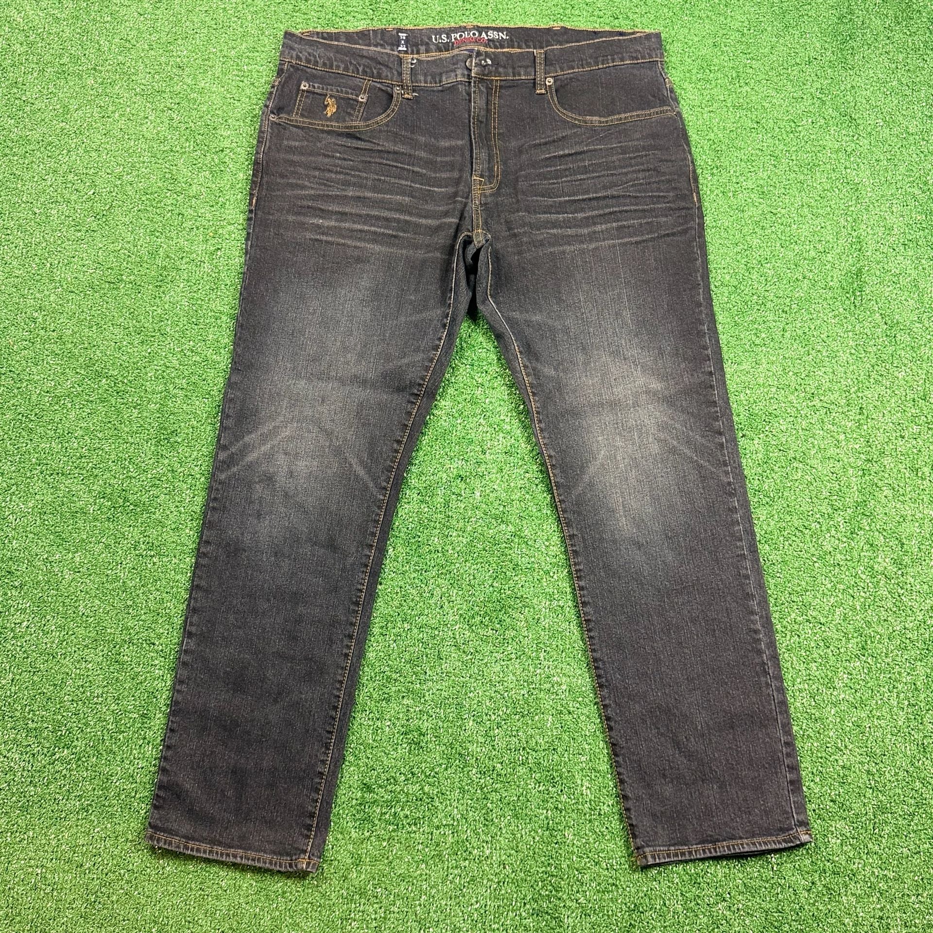 U.S. Polo Assn. Denim Co. Straight Jeans 38x32 Black Activate Stretch 2