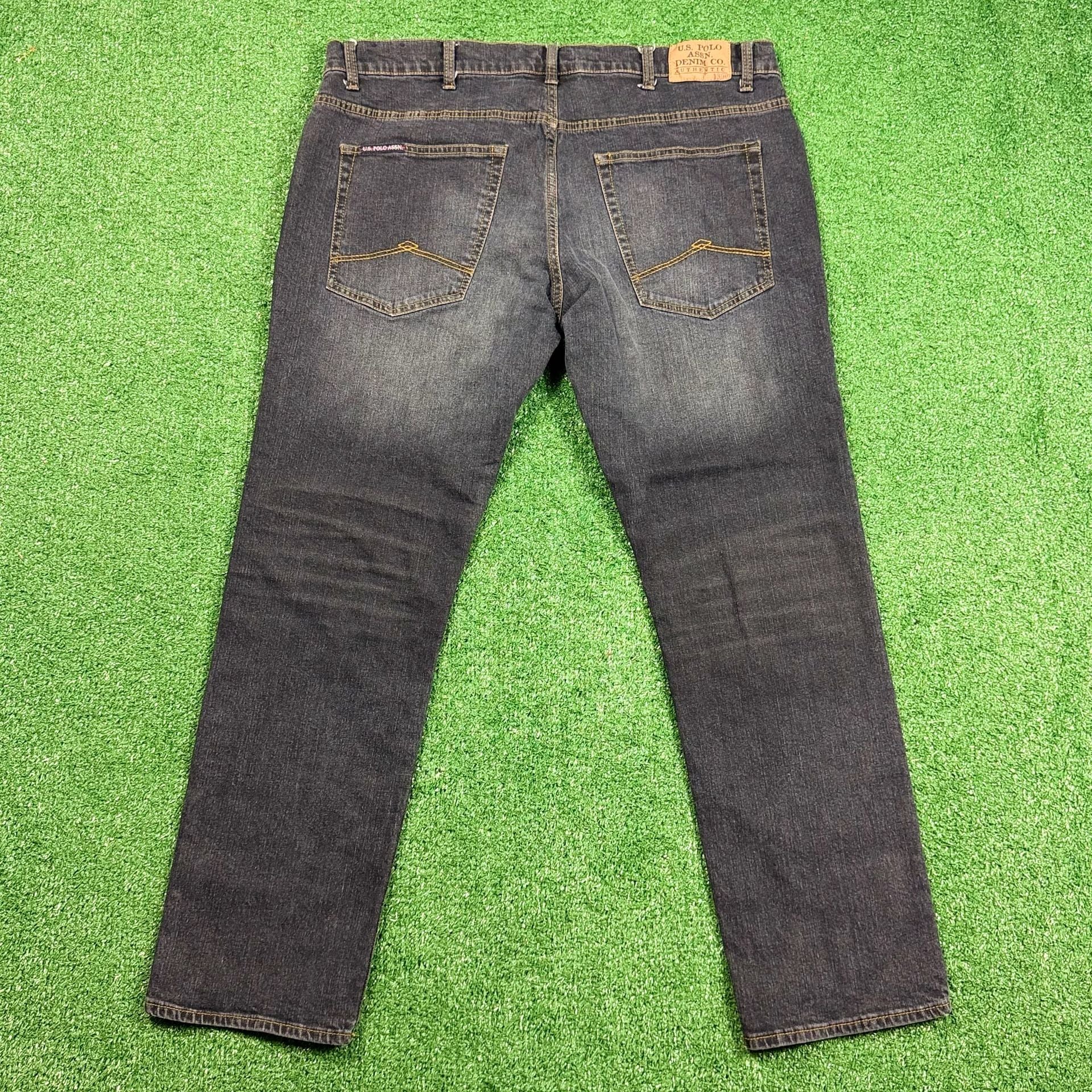 U.S. Polo Assn. Denim Co. Straight Jeans 38x32 Black Activate Stretch 3
