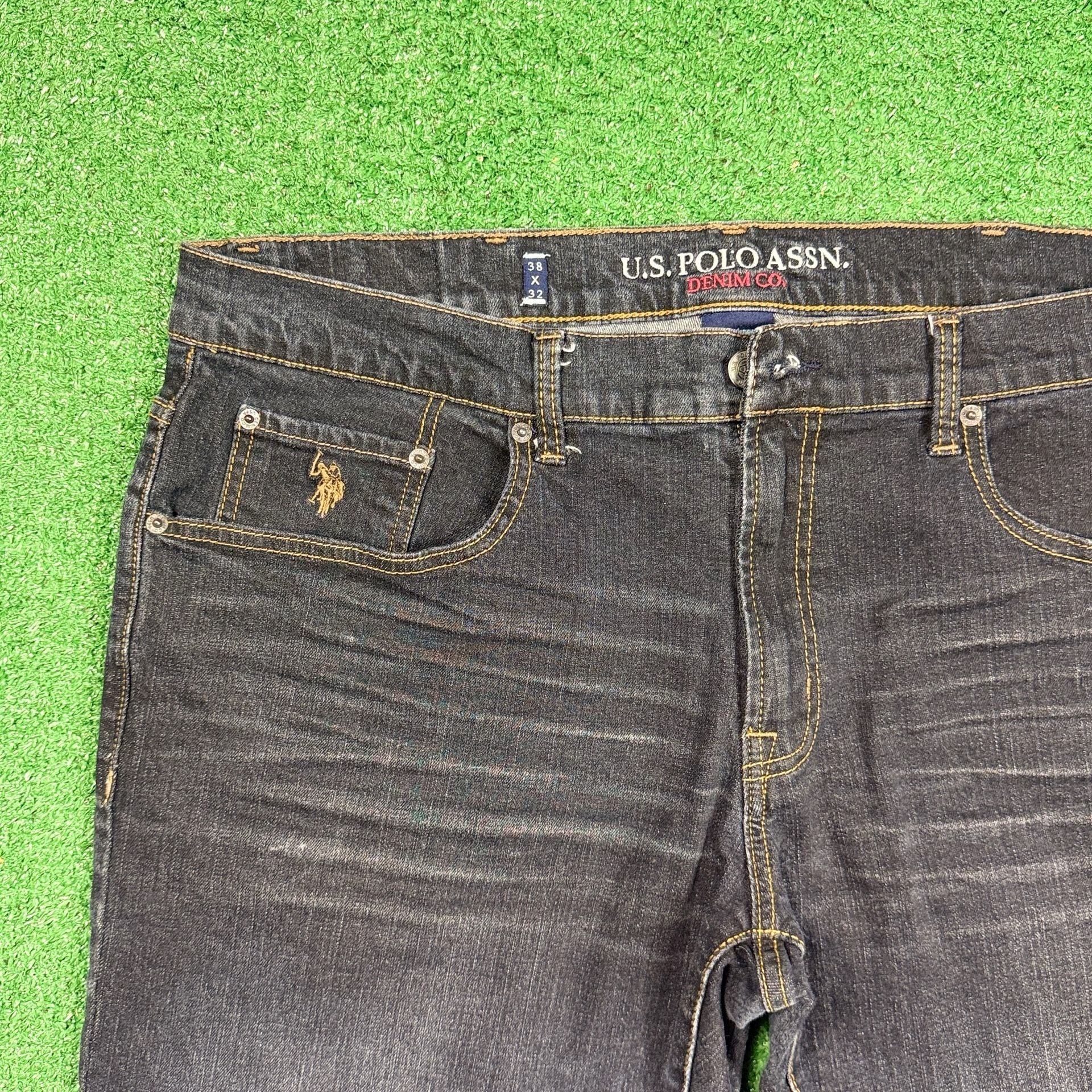 U.S. Polo Assn. Denim Co. Straight Jeans 38x32 Black Activate Stretch 5