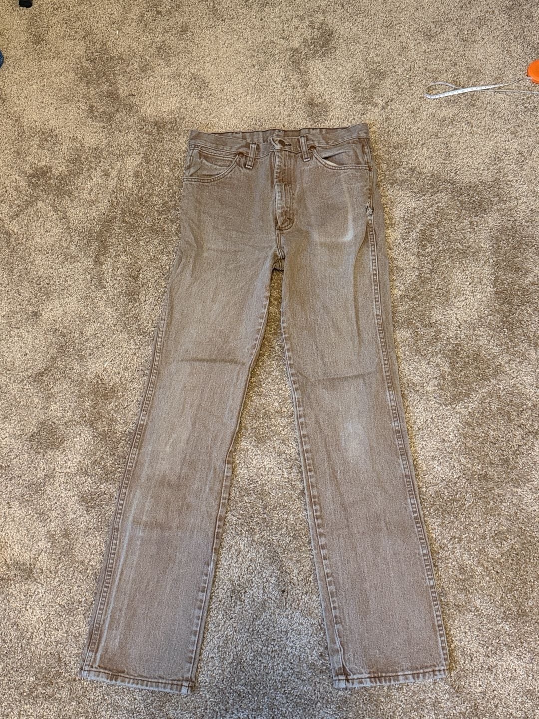 Wrangler Straight Leg Jeans 30x34 Brown 2