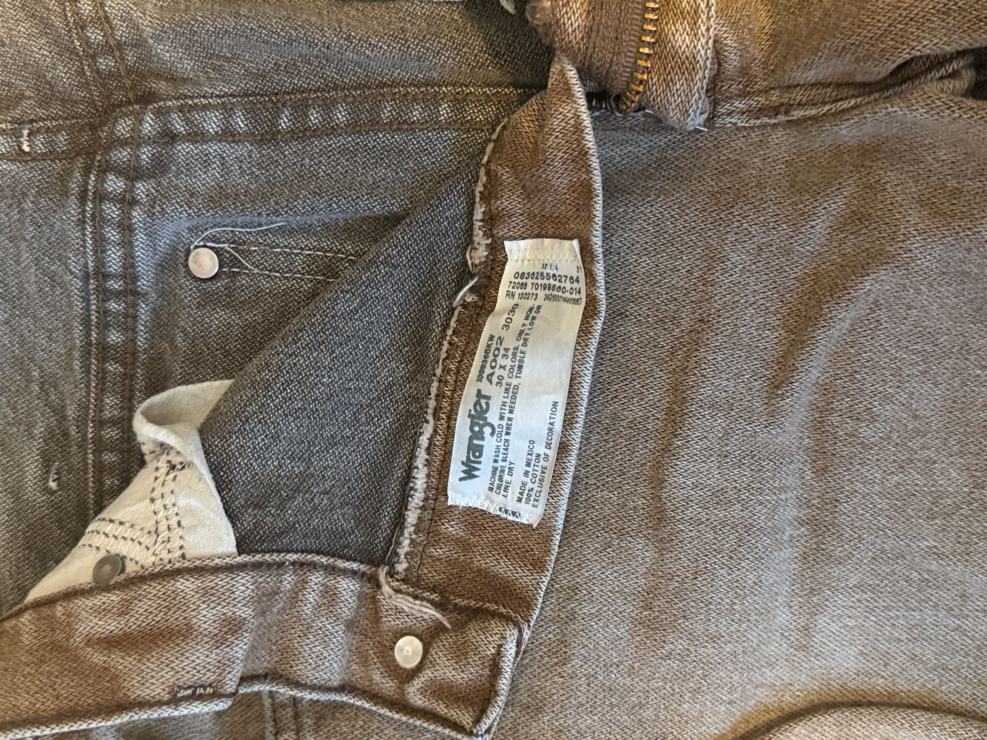 Wrangler Straight Leg Jeans 30x34 Brown 4
