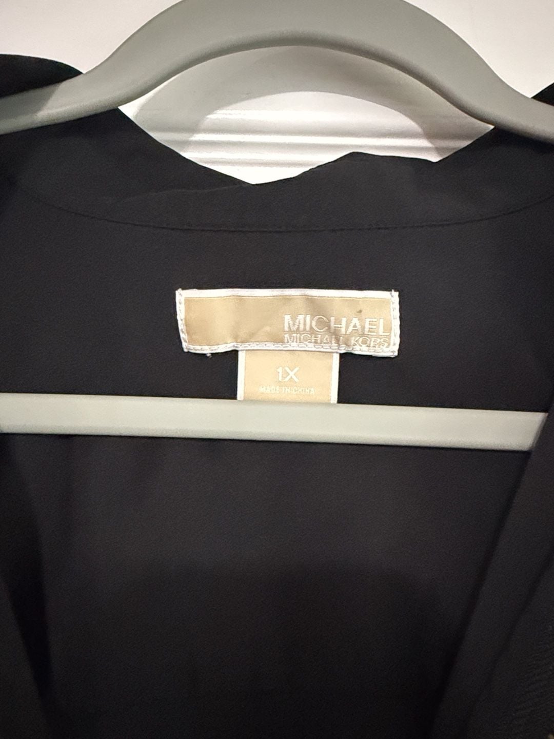 Michael Michael Kors Full Zip Blouse Size 1X Black Long Sleeve Shirt 3