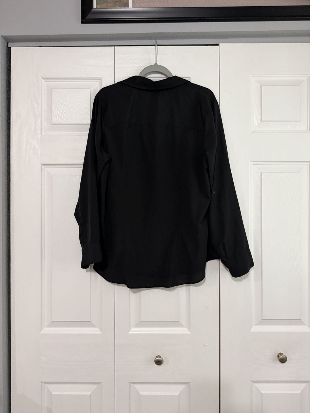 Michael Michael Kors Full Zip Blouse Size 1X Black Long Sleeve Shirt 4