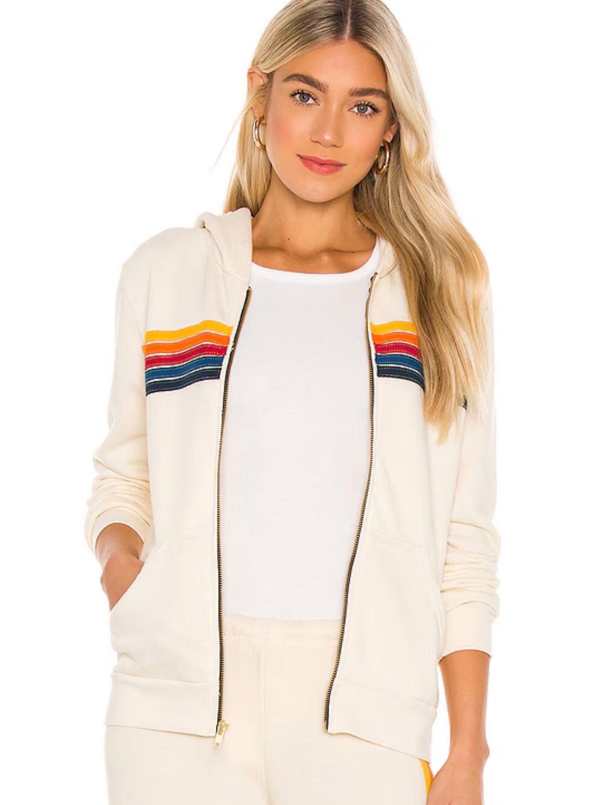 Aviator Nation 5 Stripe Zip Hoodie 3