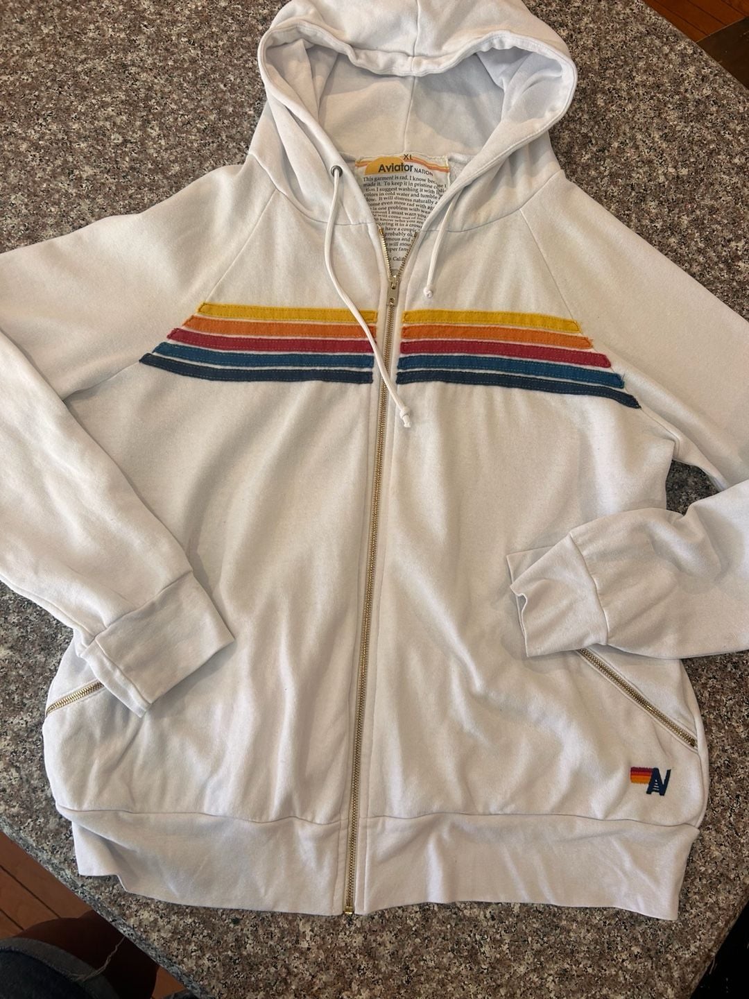 Aviator Nation 5 Stripe Zip Hoodie 4