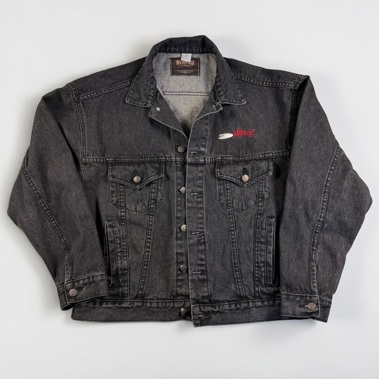 Vintage 1997 Butterfield Stage Jim Yellowhawk Buffalo Spirit Denim Jacket L 3