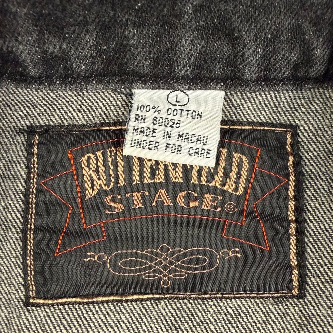 Vintage 1997 Butterfield Stage Jim Yellowhawk Buffalo Spirit Denim Jacket L 10